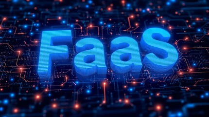 Poster - Digital Binary Matrix Representing Function as a Service (FaaS) Concept in Technology