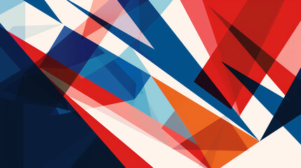 Aufkleber - A design of the American flag using sharp, geometric shapes and a balanced color scheme, emphasizing symmetry and clean lines for a modern, stylish look.