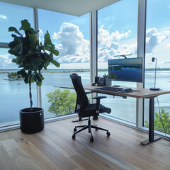 Poster - Maximizing productivity in a minimalist home office modern tech solutions for focused remote work
