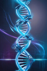 Poster - Innovative Representation of DNA Structure Intertwining With Technology in a Futuristic Setting