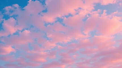 Wall Mural - backdrop photo of a beautiful blue sky with pink clouds the sky is a perfect backdrop for a beautifu
