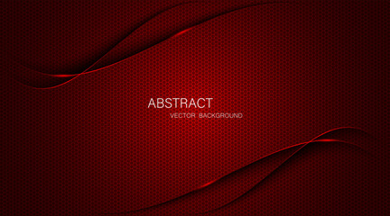 Aufkleber - Abstract red steel mesh background with red glowing lines with free space for design. Modern technology innovation concept background. Perforated dark red metal sheet for background image.	