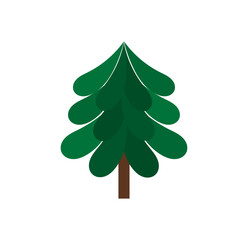 Wall Mural - christmas tree little cute symbol. vector illustration.