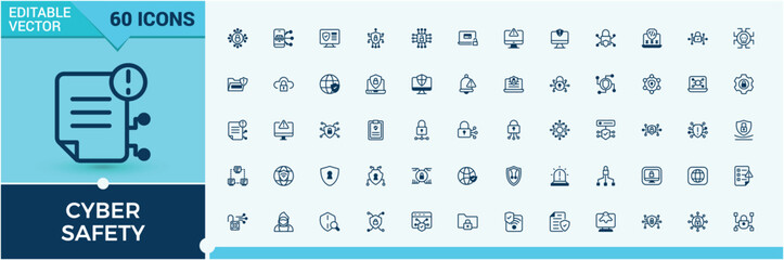 Poster - cyber safety icon pack. contains such icons as secure payment, cyber attack, web, datum, security, e