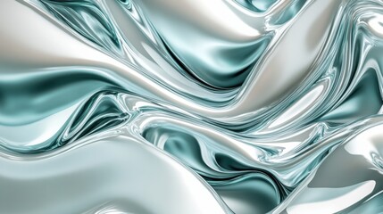 Poster - Intricate waveforms undulate in a metallic texture, capturing light and creating a sense of fluid motion. The surface reflects varying hues, enhancing the visual depth and allure