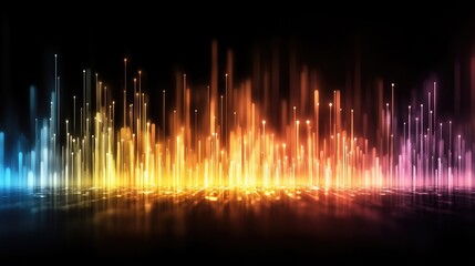 Fototapete - Abstract Colorful Sound Waves Pattern with Light Effects