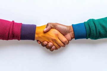 Aufkleber - A vivid and detailed knot formed by colorful ropes, set against a clean white background, symbolizing collaboration, strength, and diversity