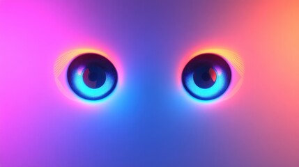 Poster - Bright, vivid eyes with radial light patterns create an immersive visual effect, showcasing dynamic colors and a captivating glow against a smooth backdrop