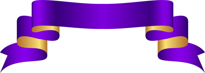 Wall Mural - Purple and Gold Ribbon Banner
