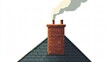 © khaas - Chimney Smoke Roof Vector Illustration Isolated