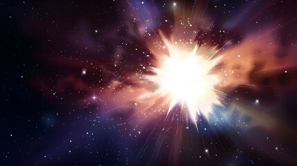 Wall Mural - nebula with brilliant central star and vibrant galactic particles in deep space