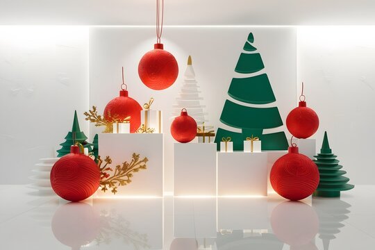 Realistic christmas decoration border greetings background design