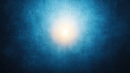 Poster - A dreamy blue abstract background with soft glowing light in the center.