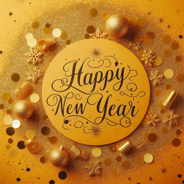 Happy new year 2025 wishing card bright shimmaring background