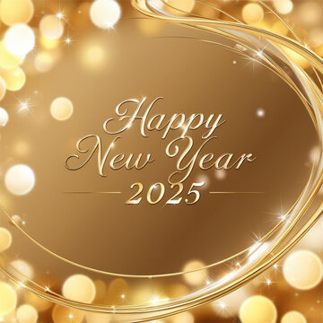 Luxury color Happy new year celebarte 2025