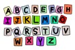 © Sanhanat - Colorful handwritten font in English capital letter, uppercase alphabet A-Z on white background. Concept, education. Teaching aids. Language learning. Start with abc... to build words or vocabulary.