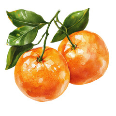 Poster - Orange watercolor illustration isolated transparent background