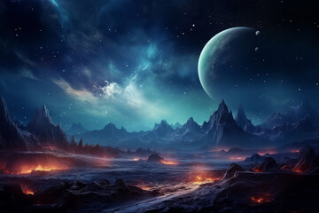 Wall Mural - unbelievable fantasy stargazer galaxy landscape astronomy universe.
