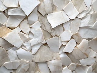 Poster - Close-up of broken white and beige stone pieces.