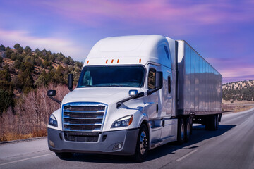 truck on the highway in Utah, USA