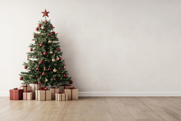 Wall Mural - christmas tree and gifts