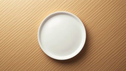 Wall Mural - A white plate sitting on top of a wooden table