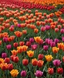 © Saksakon - Tall and slender tulips in a field of vibrant colors, detailed, bright colors