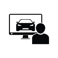 Fototapete - Car shopping icon. Buying a car online. Vector icon isolated on white background.
