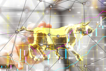 Poster - stock market graph business digital