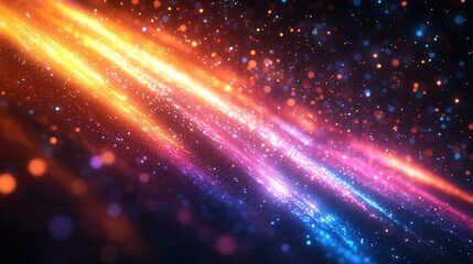 Poster - Vibrant Abstract Background with Bright Colorful Light Trails