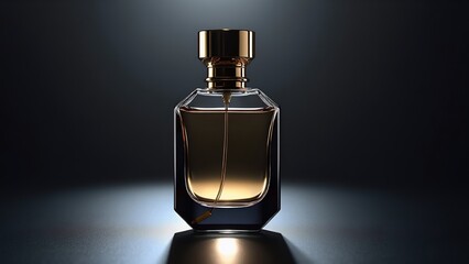 Poster - Elegant perfume bottle on a dark background mockup
