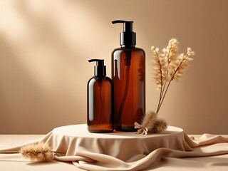Poster - Natural soap bars and essential oil bottles