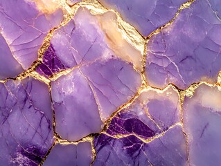 Poster - Close-up of purple and gold textured stone mosaic.
