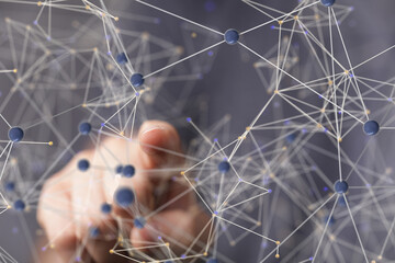 Poster - conference Digital Network and data concept 3d