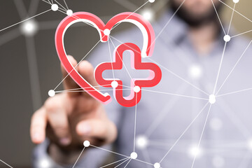 Aufkleber -  Ui icon medical in hospital with medical technology network concept