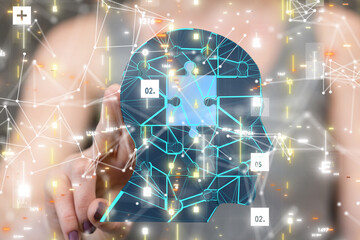 Leinwandbilder - digital medical futuristic interface 3D rendering
