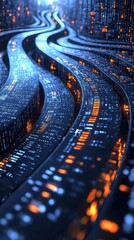 Poster - Exploring data streams and digital landscapes virtual space visual art abstract environment futuristic viewpoint conceptual design