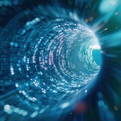 Poster - Exploring digital realms data visualization virtual environment abstract conceptualization futuristic perspective