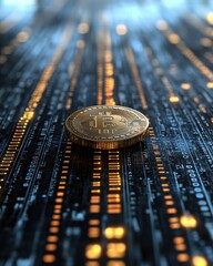 Poster - Exploring the rise of cryptocurrency digital landscape bitcoin focus virtual environment macro view financial innovation
