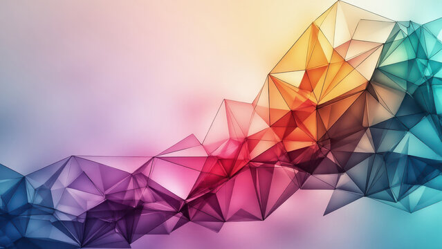 Abstract polygonal background forming a colorful wave