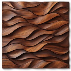 Walnut texture shaped into a decorative panel, combining function and art