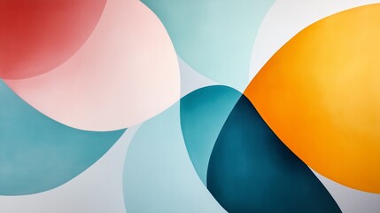 Poster - colorful abstract shapes blend together to create a vibrant wall mural in an artistic space