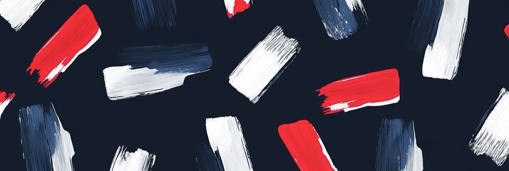 Poster - Artistic abstract grunge background with red, white, and blue paint strokes on dark canvas