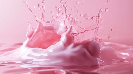 Poster - Pink liquid splashing and making a crown shape