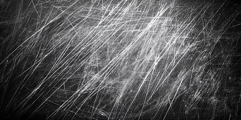 Poster - Abstract scratched surface with dynamic lines and contrasts in black and white