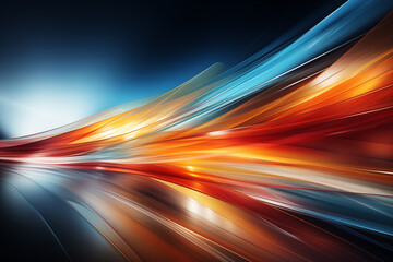 Poster - Dynamic motion blur with colorful abstract patterns, conveying high-speed movement and energy.