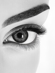 Poster - Woman's eye with long eyelashes