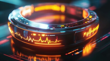 Poster - A digital concept of a wearable tech bracelet with health monitoring features