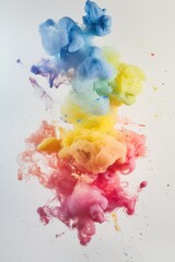 Poster - Multicolored Ink on White Background