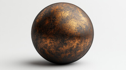 Poster - rustic metal sphere texture render with rusty surface and clipping path isolated on white